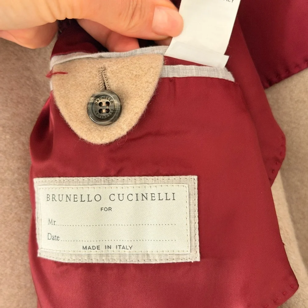 Brunello Cucinelli Beige Sport Coat with Patch Pockets
